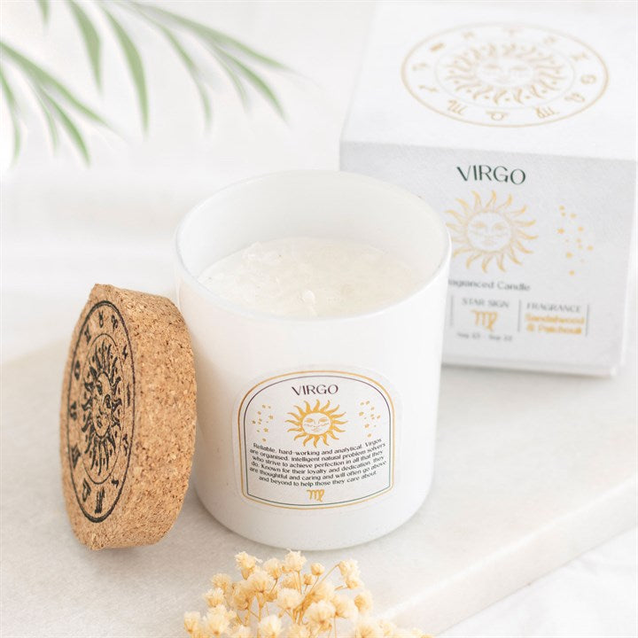 Virgo Sandalwood & Patchouli Gemstone Zodiac Candle