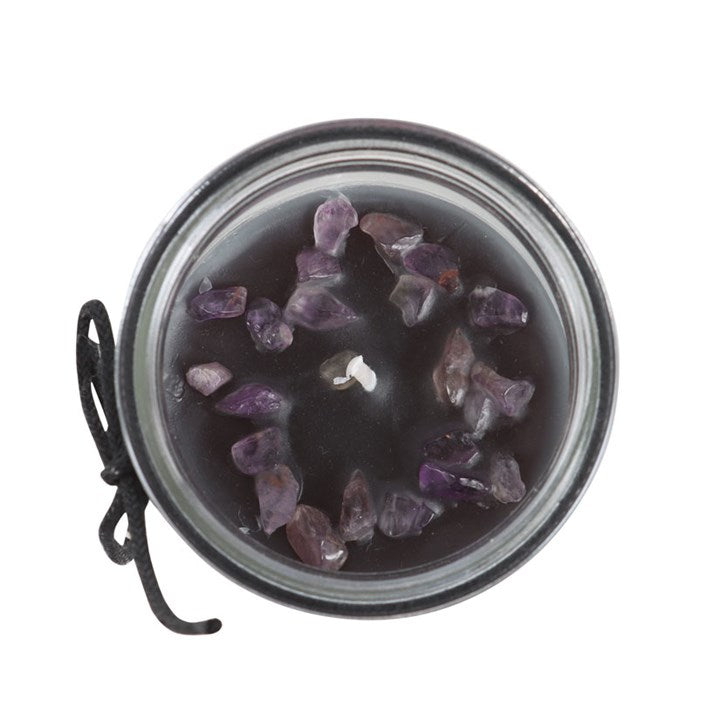 Crystal Witch Jasmine Tube Candle with Amethyst Chips