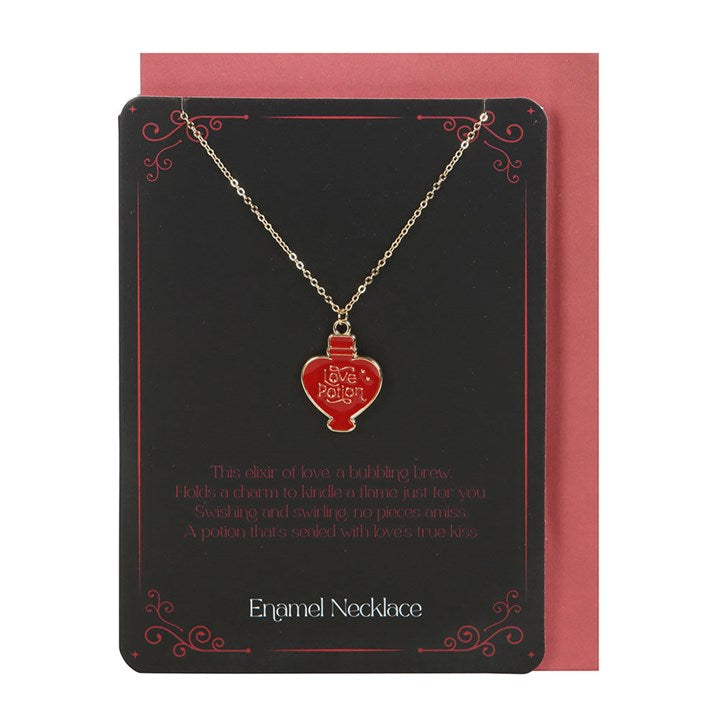 Love Potion Enamel Necklace Card