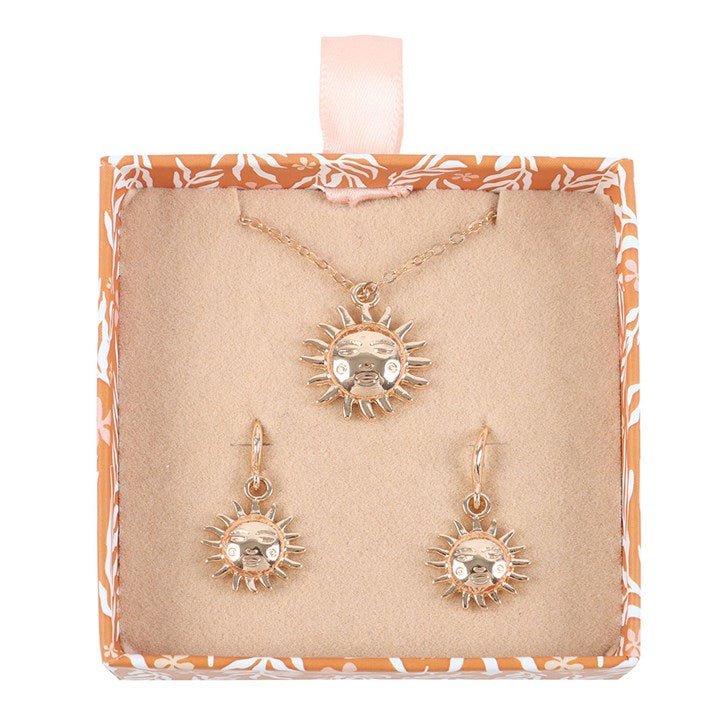 Sun Earring and Necklace Set