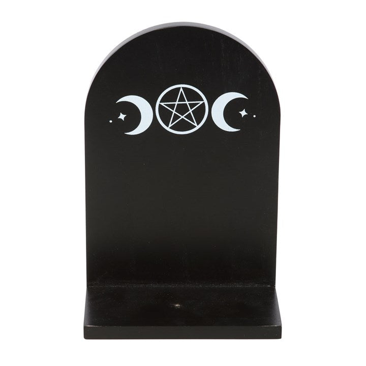 Black Triple Moon Incense Holder Shelf