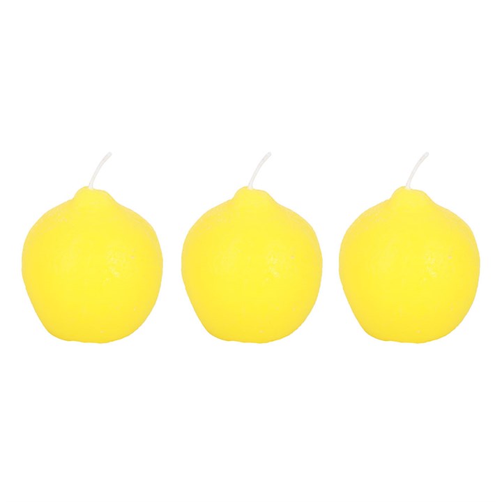 Set of 3 Lemon Shaped Candles