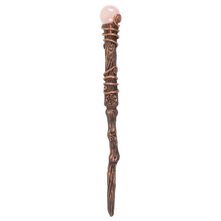 Romance Rose Quartz Crystal Wand with Pouch