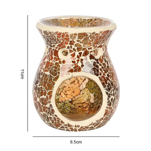 Small Brown Crackle Oil Burner and Wax Warmer