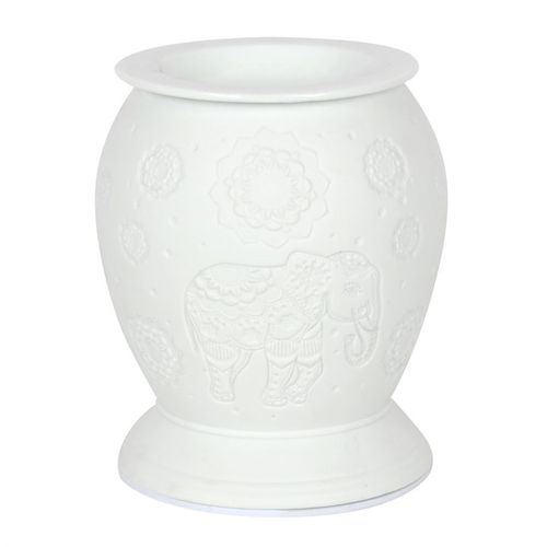 Elephant White Ceramic Electric Oil Burner and Wax Warmer