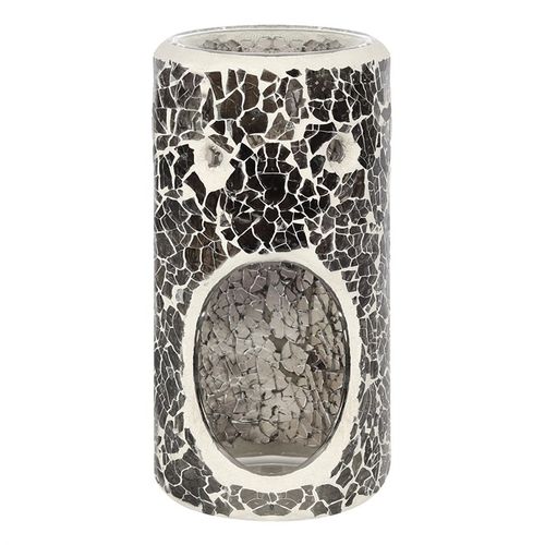 Pillar Gunmetal Grey Crackle Oil Burner and Wax Warmer