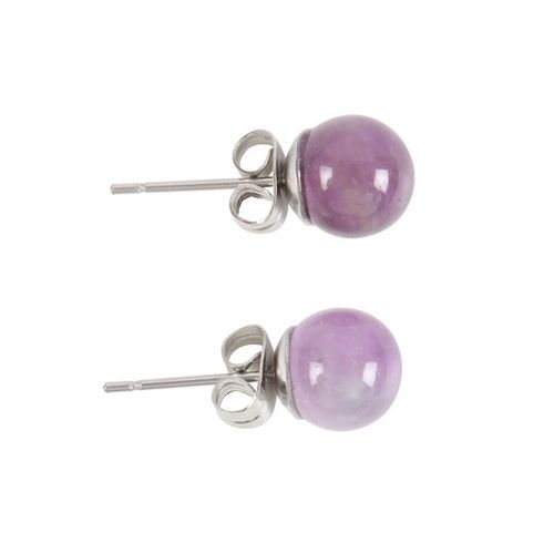 Amethyst Semi Precious Crystal Earrings