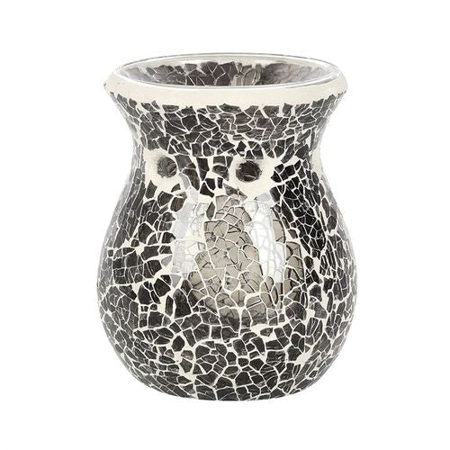 Small Gunmetal Grey Crackle Oil Burner and Wax Warmer