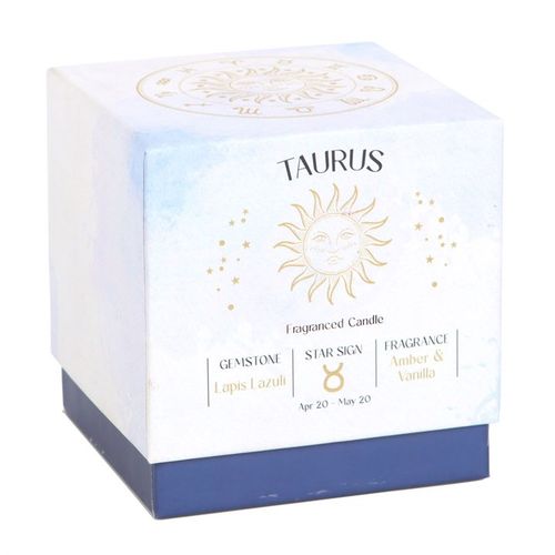 Taurus Amber & Vanilla Gemstone Zodiac Candle