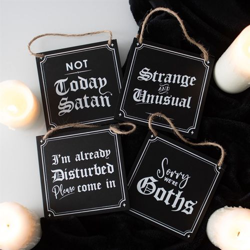 Sorry We're Goths Hanging Sign