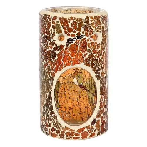 Pillar Brown Crackle Oil Burner and Wax Warmer