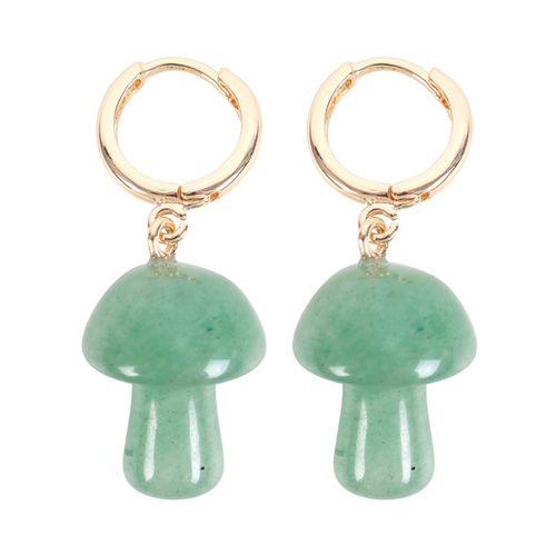 Aventurine Crystal Mushroom Earrings