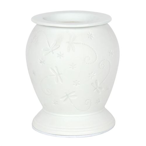 Dragonfly White Ceramic Electric Burner and Wax Warmer