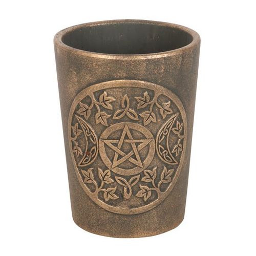 Triple Moon Bronze Terracotta Plant Pot by Lisa Parker