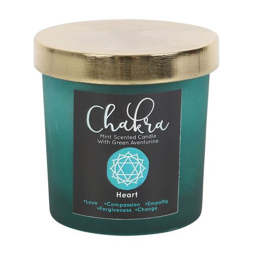 Heart Chakra Mint Crystal Chip Candle