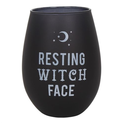 Resting Witch Face Stemless Wine Glass