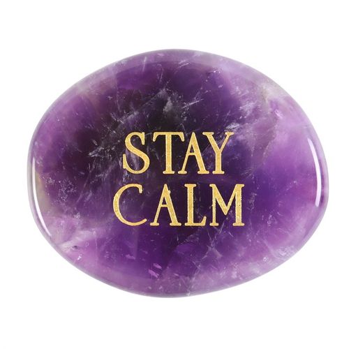 Stay Calm Amethyst Crystal Palm Stone